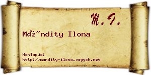 Mándity Ilona névjegykártya